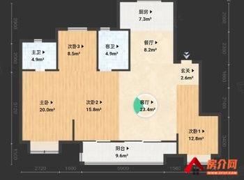鄞州湖成大境，4室2厅二手房出售,报价：259万元