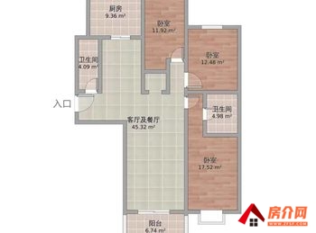 「曲靖」麒麟金盾小区,3室2厅二手房出售,报价：30万元