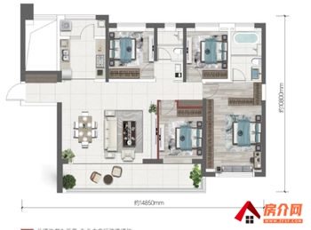 招商雍珑府小区房屋出售，官渡招商雍珑府，4室2厅，报价：151万元