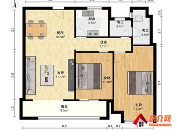 恩施市龙凤生态城文澜园，2室2厅二手房出售,报价：48万元