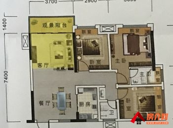 新会雅景阳光城，2室2厅二手房出售,报价：58万元