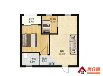 海城启东商旅公寓，2室2厅二手房出售,报价：16.5万元