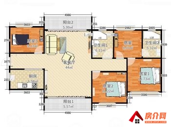 （盛世名都(平南)小区二手房）平南盛世名都(平南)，4室2厅二手房出售,83.8万元