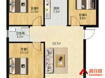 （强远春天花园小区二手房）海城强远春天花园，3室2厅二手房出售,36.8万元