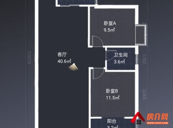 金台轩苑盛世二期B区，2室2厅房子出租(整租)，租金每月1100元