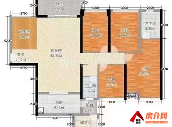 黔西南兴义河塘郡园 4室2厅二手房出售,报价：56.8万元