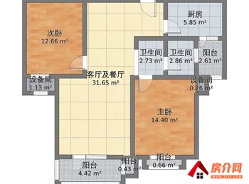 （城河人家(一期)小区二手房）当涂城河人家(一期)，3室2厅二手房出售,49.9万元