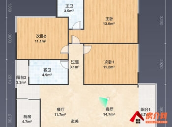 （华宁瑞城小区二手房）郴州苏仙华宁瑞城,3室2厅二手房出售,63.8万元