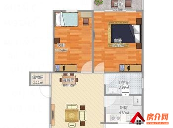 盱眙翰林苑(盱眙)，2室2厅二手房出售,报价：59万元