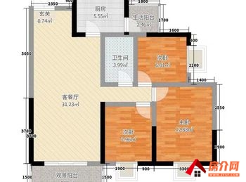 丽景花园城小区房屋出售，郊区丽景花园城，3室1厅，报价：30万元