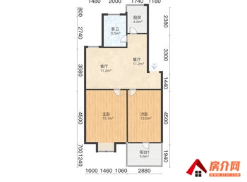 昆山千灯锦景园,2室1厅二手房出售,报价：61万元