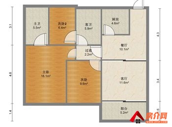 温州瓯海万科世纪之光,3室2厅二手房出售,报价：120万元