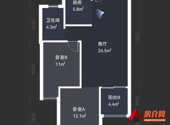 （民发星悦里小区二手房）襄阳襄州民发星悦里 2室2厅二手房出售,55万元