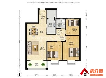 金科阳光里小区房屋出售，昆明官渡金科阳光里 3室2厅，报价：98万元
