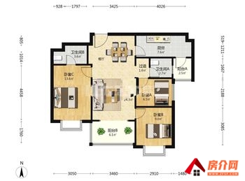 （万科公园城市(二期)小区二手房）昆明官渡万科公园城市(二期),3室2厅二手房出售,160万元