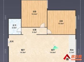 弥勒福地半岛，2室2厅二手房出售,报价：58.8万元