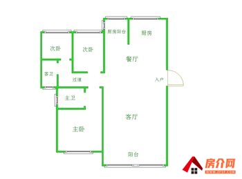 红河弥勒亚澜湾一期 3室2厅二手房出售,报价：48.8万元