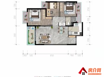 呈贡中粮鸿云，3室2厅二手房出售,报价：56万元