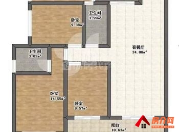 五华中海龙泉公馆，3室2厅二手房出售,报价：124万元