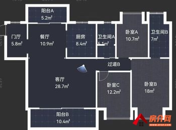 昆明西山云和中心,3室2厅二手房出售,报价：230万元