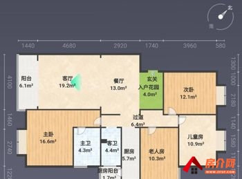 弥勒依云时光，4室2厅二手房出售,报价：60.98万元