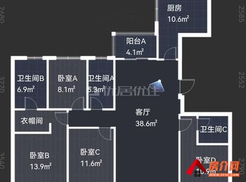 中海龙泉公馆小区房屋出售，昆明五华中海龙泉公馆 4室2厅，报价：228万元