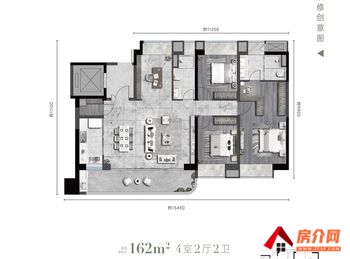 龙江金茂府小区房屋出售，昆明西山龙江金茂府,4室2厅，报价：292万元