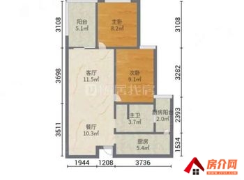 昆明西山广福城乐福园,2室2厅二手房出售,报价：66万元