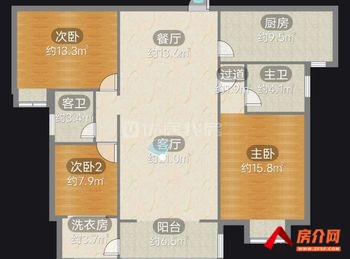 （沐林美郡小区二手房）衡阳华新开发区沐林美郡,3室2厅二手房出售,61.8万元