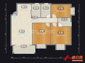 （雁城荣寓小区二手房）蒸湘雁城荣寓，3室2厅二手房出售,62.6万元
