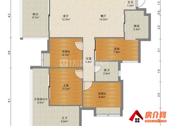 （珠江愉景新城小区二手房）衡阳华新开发区珠江愉景新城,3室2厅二手房出售,59.8万元