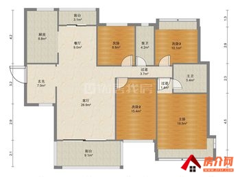 融冠乐城小区房屋出售，蒸湘融冠乐城，4室2厅，报价：89.8万元
