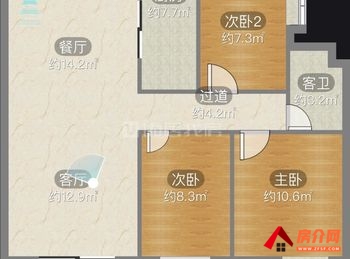 （珠江愉景新城小区二手房）华新开发区珠江愉景新城，3室2厅二手房出售,47.8万元