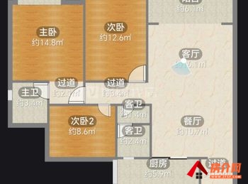 华新开发区中泰峰境，3室2厅二手房出售,报价：51.8万元