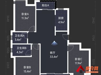 南昌青山湖中鼎珑园,3室2厅二手房出售,报价：120万元