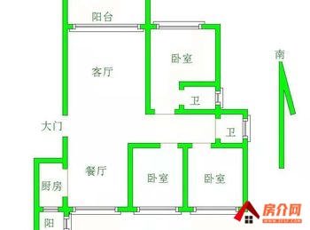 瀍河恒大绿洲(东区)，3室2厅二手房出售,报价：69.8万元